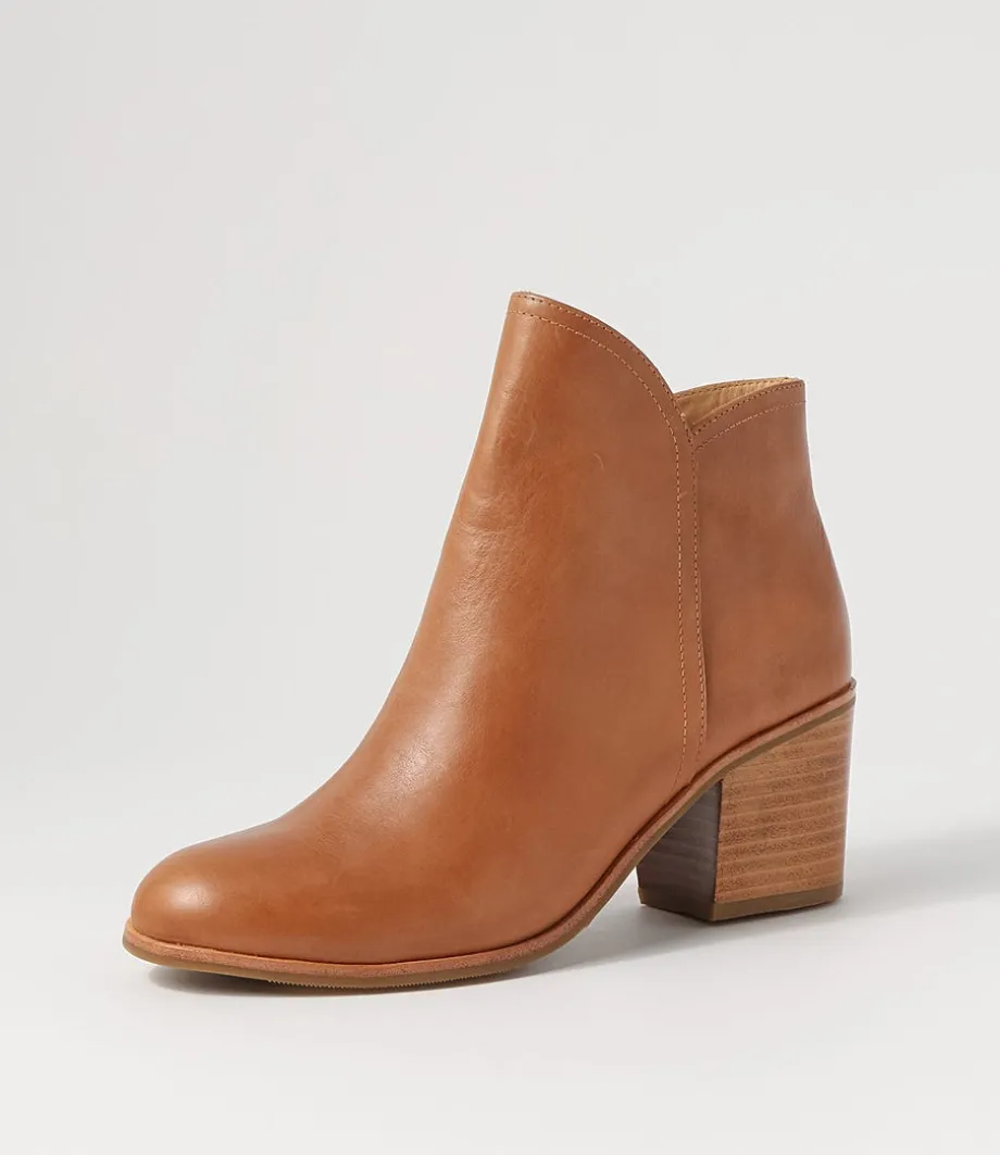 Luben W Tan Leather Ankle Boots<ZIERA Best Sale