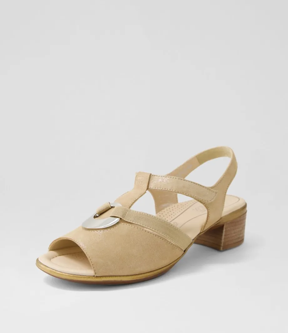 Lugano 30 Sand Suede Sandals<ARA Fashion