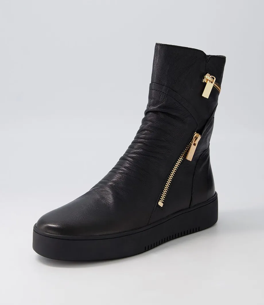 Lumbo Black Leather Ankle Boots<DJANGO & JULIETTE Best Sale