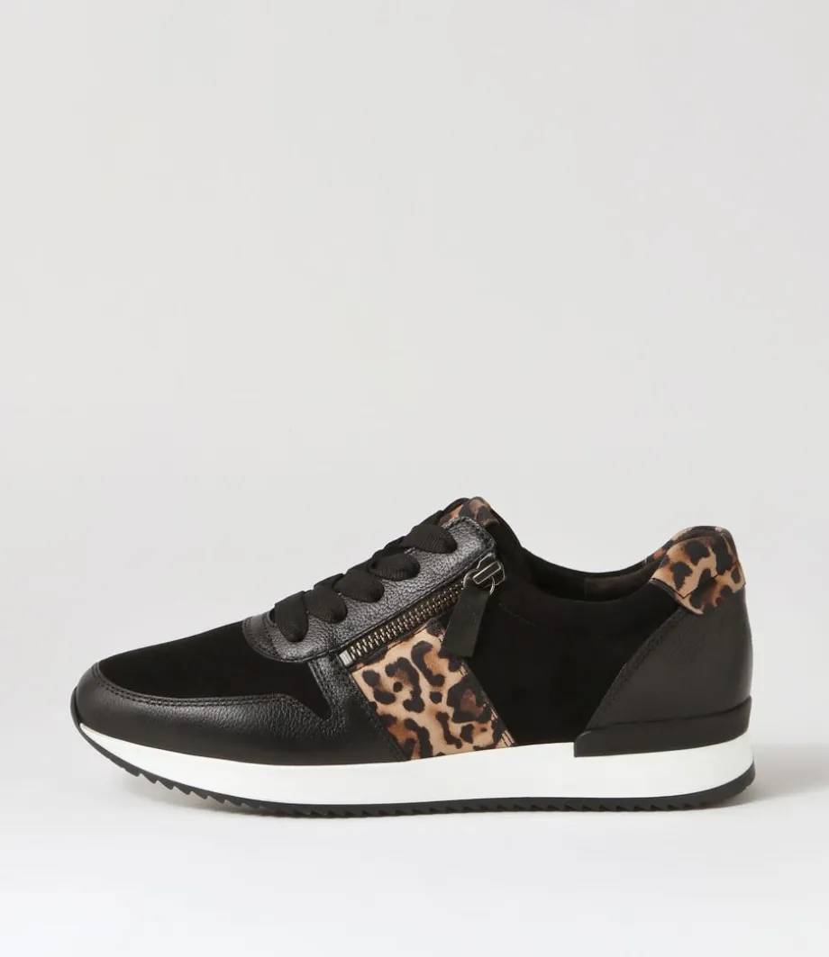 Madison Black Leather Sneakers<GABOR Fashion
