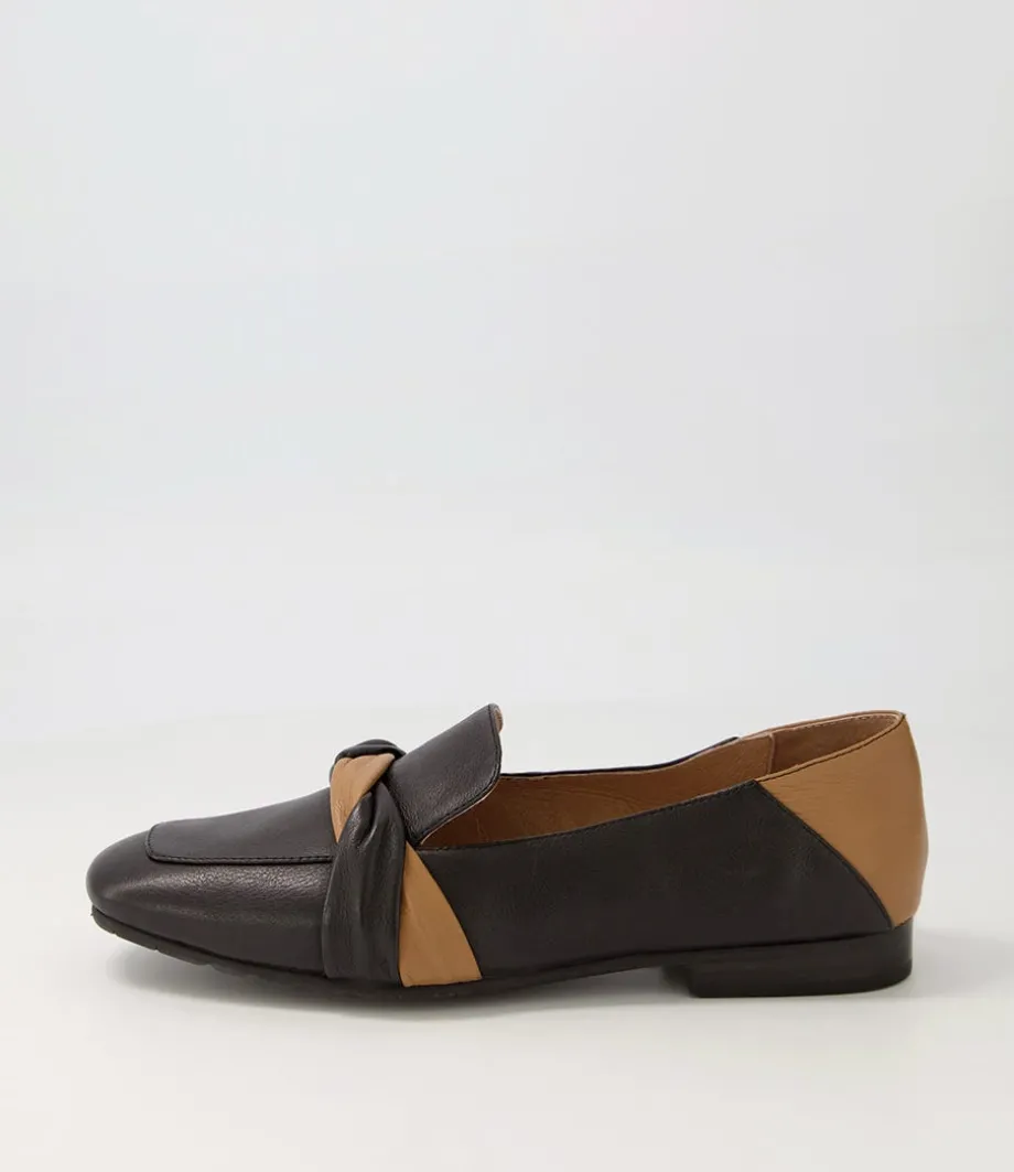 Majorca Black Dark Tan Leather Loafers<TOP END Store