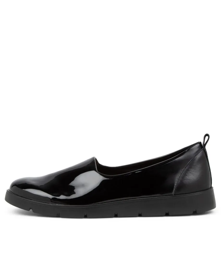 Marian W Black Patent Synthetic Loafers<ZIERA Online