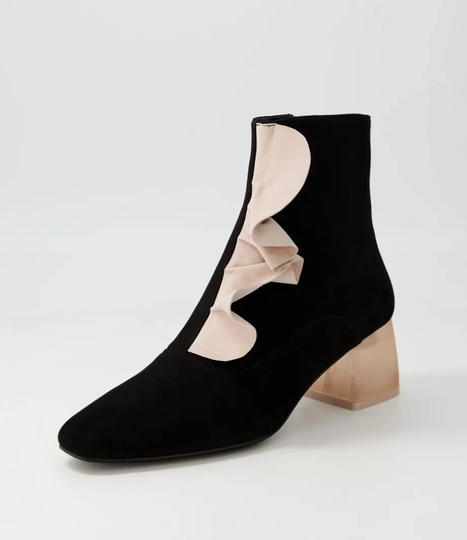 marzia_black_nude_suede_ankle_boots_1.webp Marzia Black Nude Suede Ankle Boots<DJANGO & JULIETTE Store