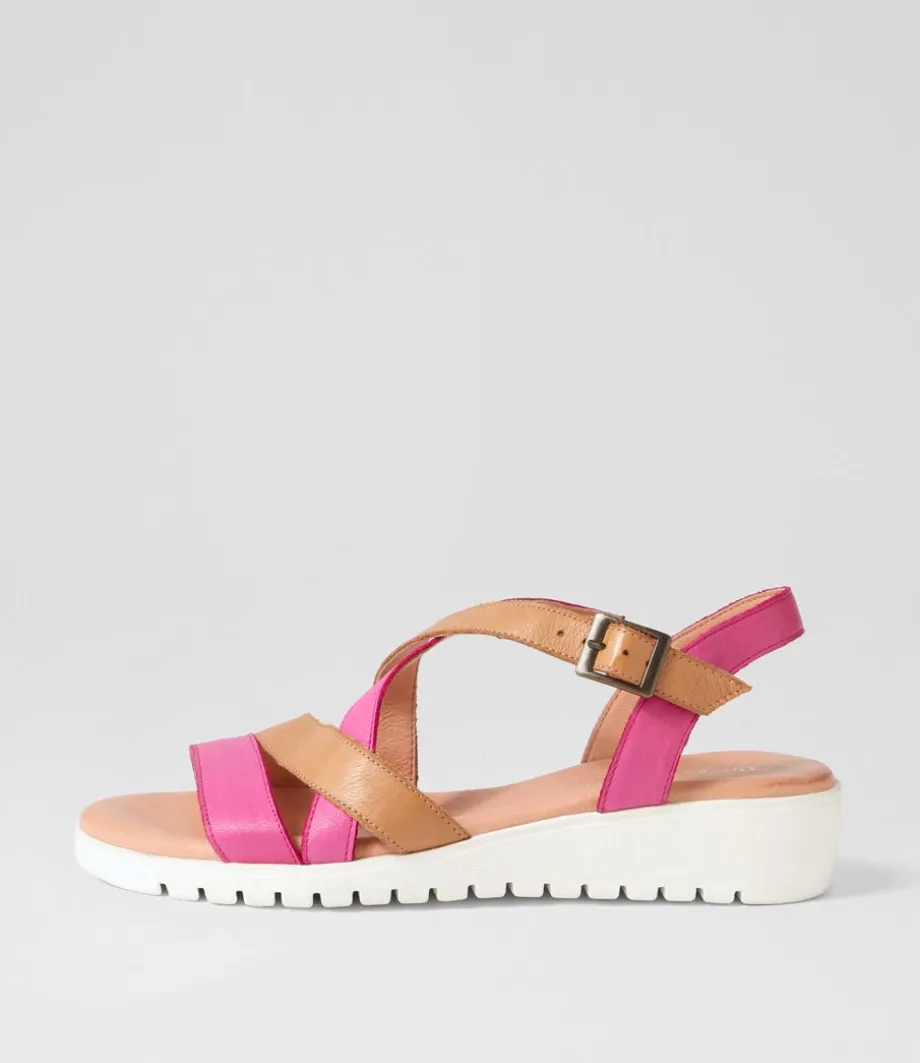 Matedy Fuchsia Dark Tan Multi Sandals<DJANGO & JULIETTE Outlet