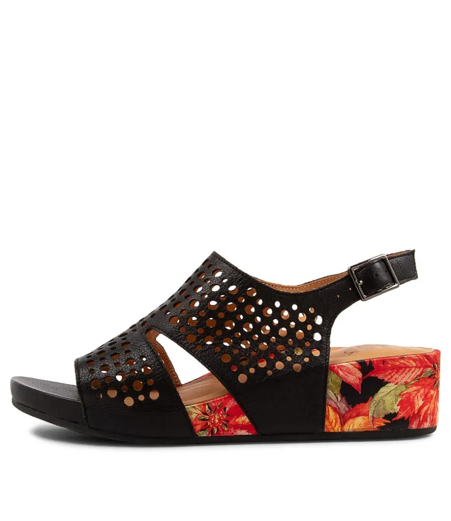 Mateen W Black Leather Sandals<ZIERA Clearance