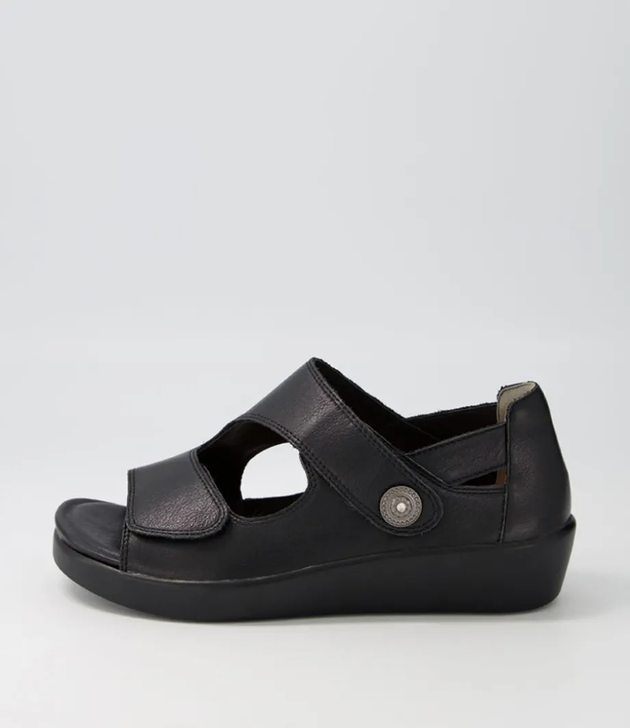 Matillda W Black Leather Sandals<ZIERA Best