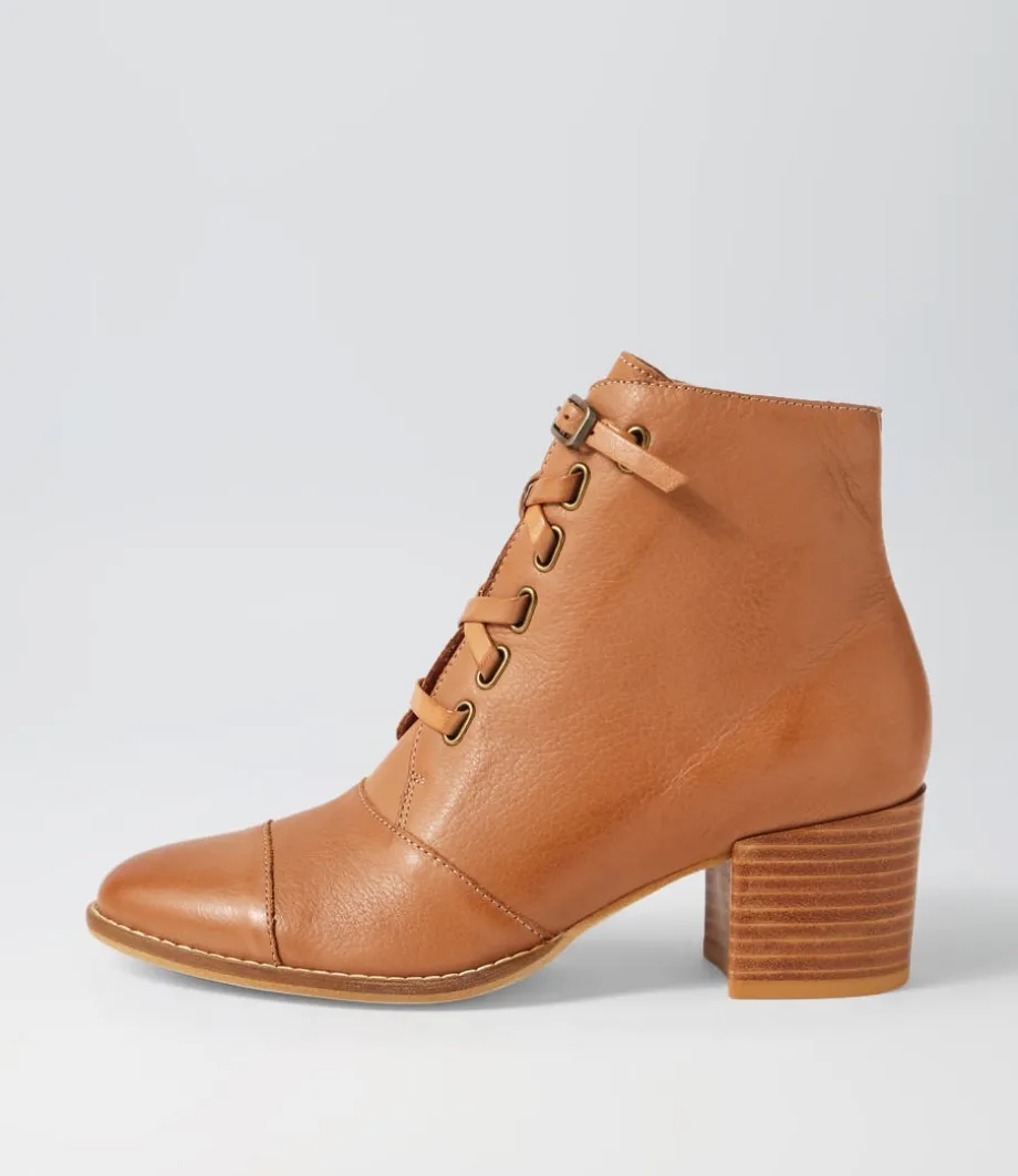 Mclain Cognac Leather Lace Up Boots<DJANGO & JULIETTE Outlet
