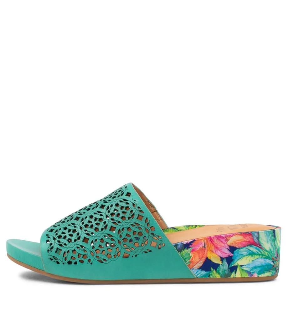 Mehmet W Light Emerald Leather Sandals<ZIERA Clearance