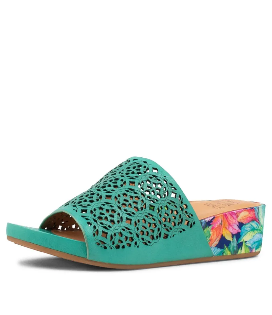 Mehmet W Light Emerald Leather Sandals<ZIERA Clearance