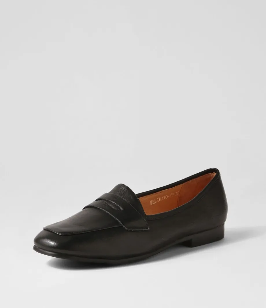 Melinato Black Leather Loafers<TOP END Sale