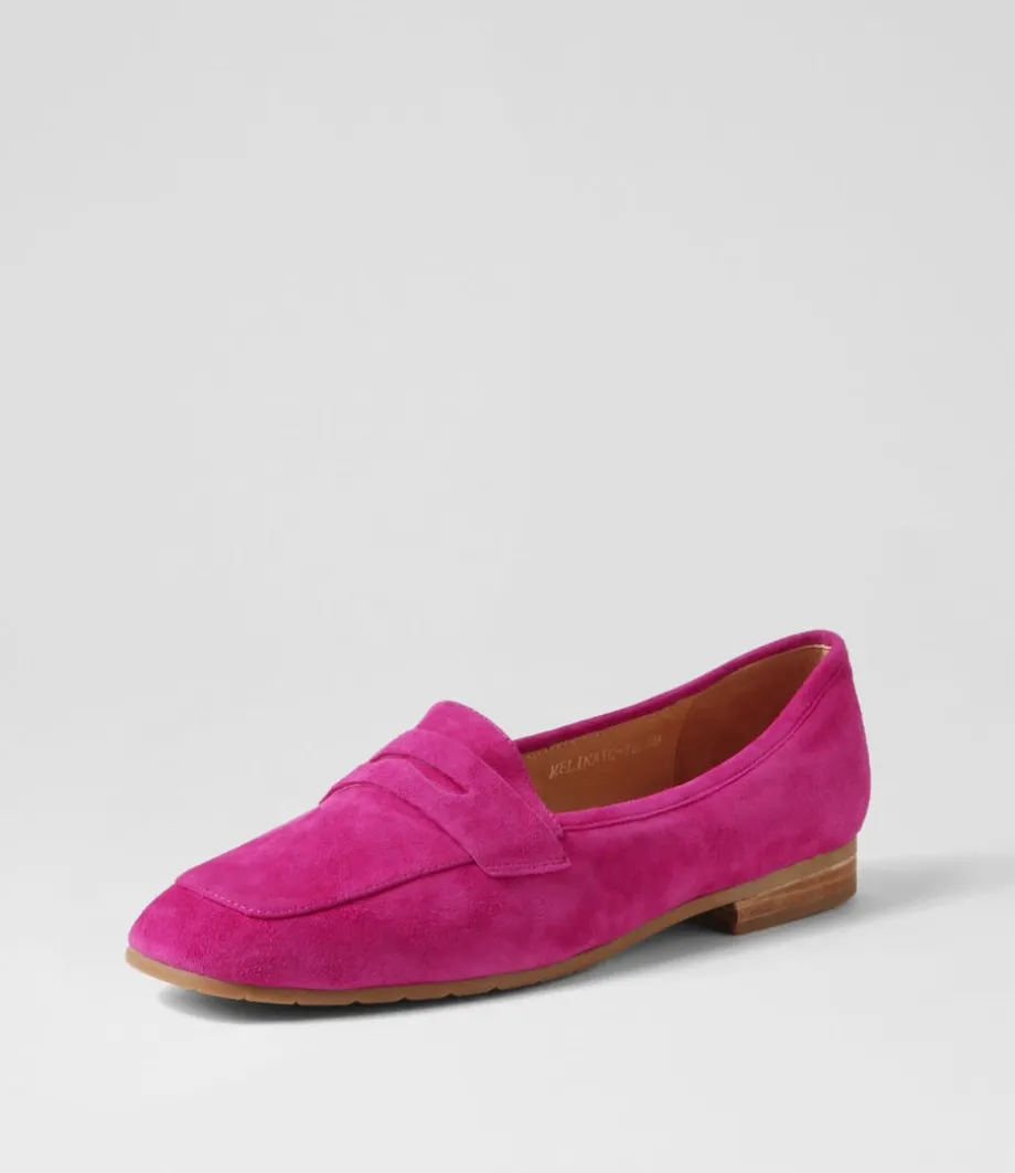 Melinato Fuchsia Suede Loafers<TOP END Fashion