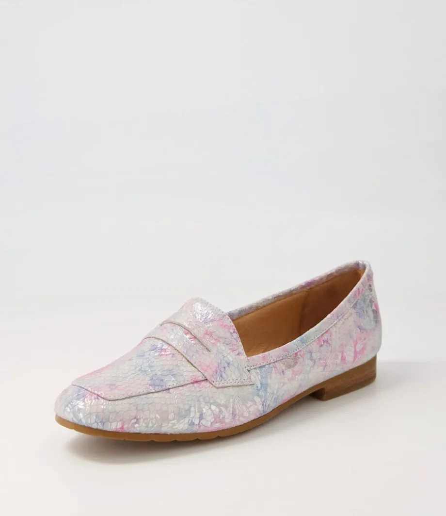 Melinato Pastel Print Leather Loafers<TOP END Discount