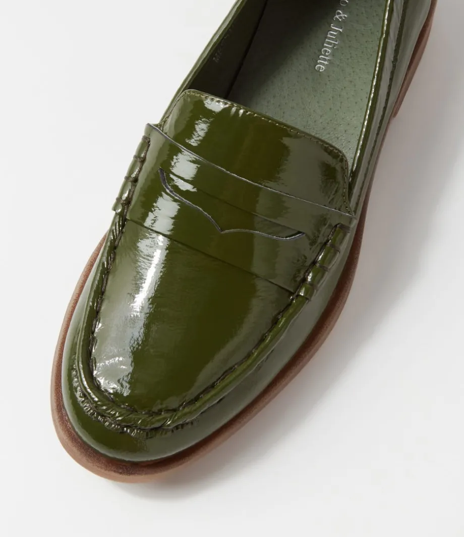 messina_khaki_patent_leather_loafers_3.webp Messina Khaki Patent Leather Loafers<DJANGO & JULIETTE Outlet