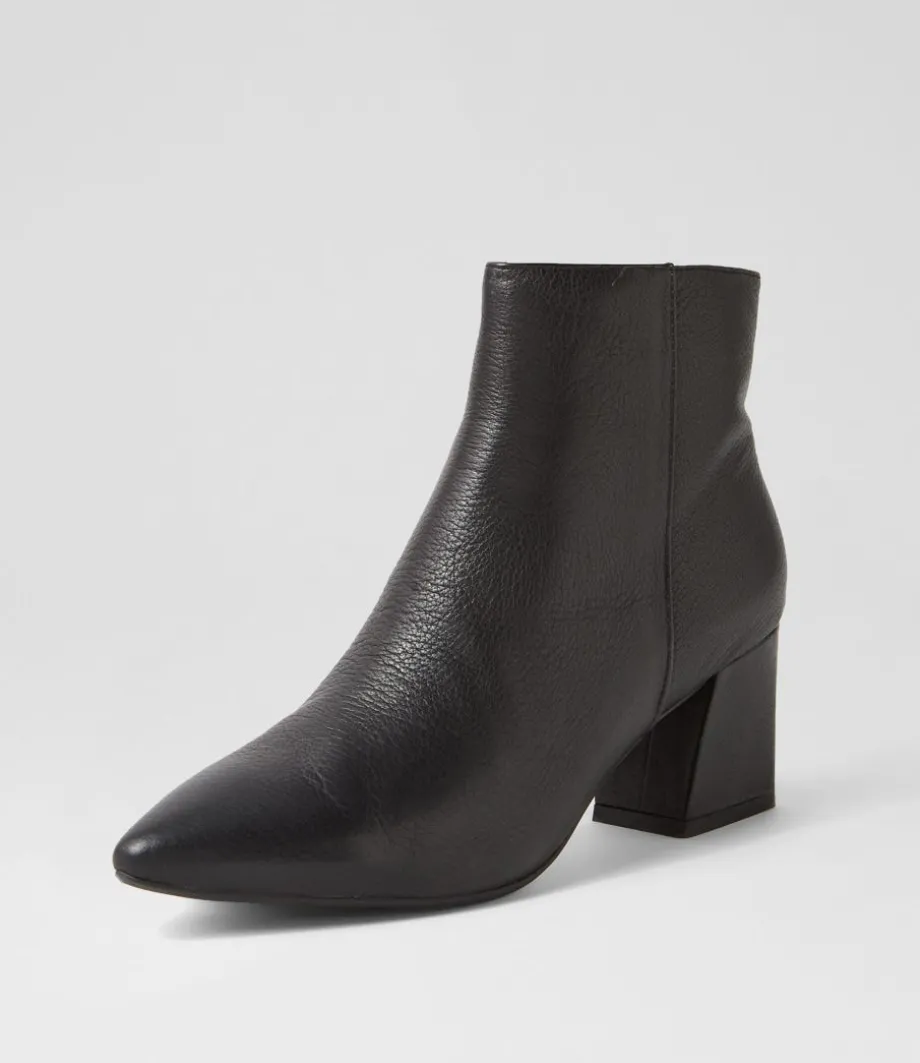 Mieke Black Leather Ankle Boots<DJANGO & JULIETTE Hot