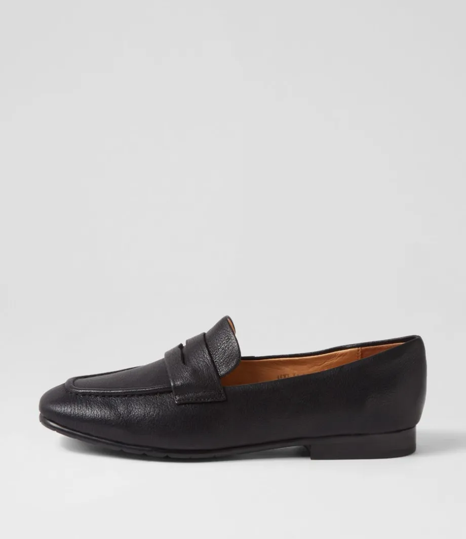 Milica Black Leather Loafers<TOP END Fashion