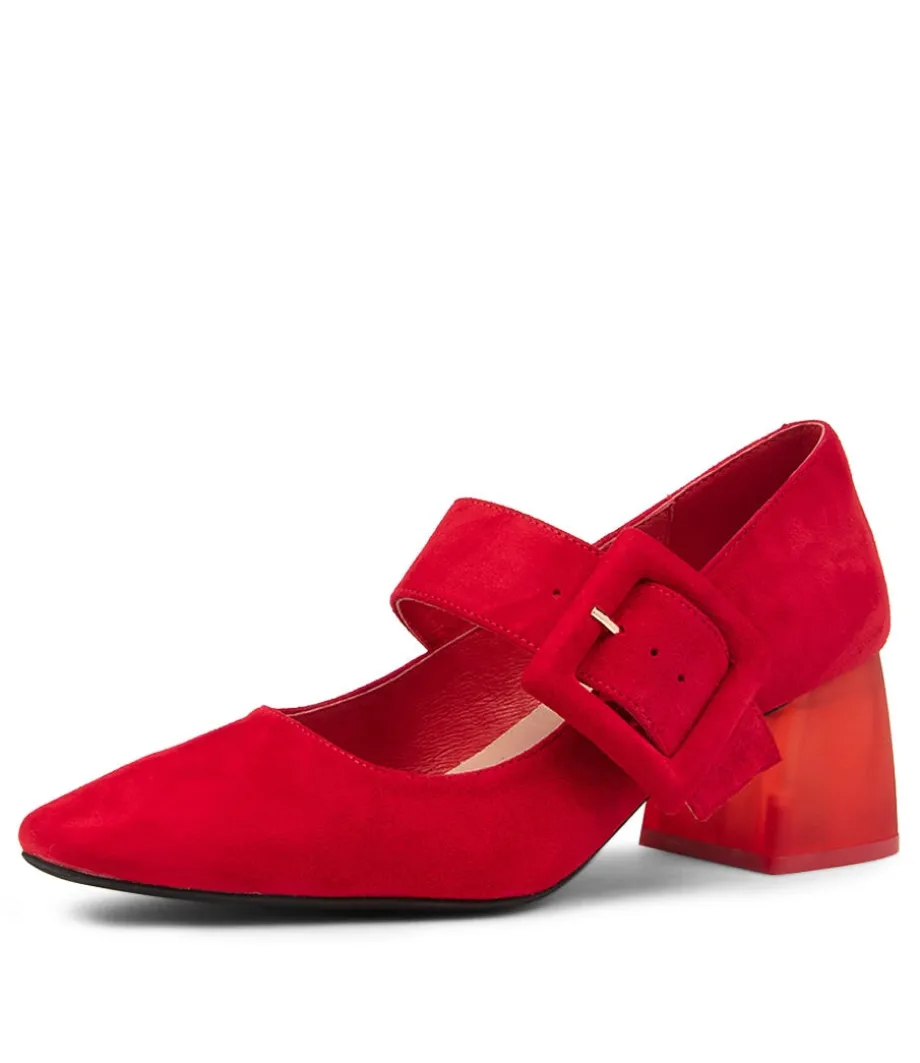 Milsom Red Suede Heels<DJANGO & JULIETTE Best Sale