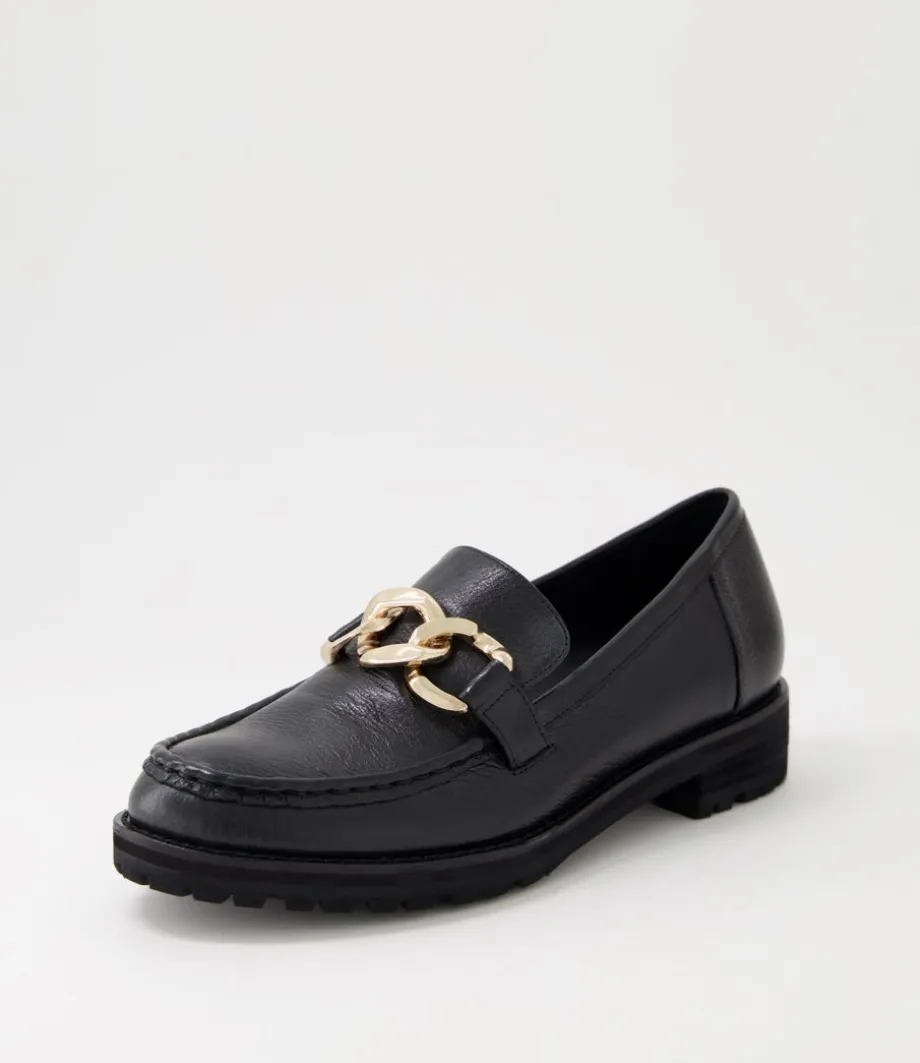 Misima W Black Leather Loafers<ZIERA Cheap