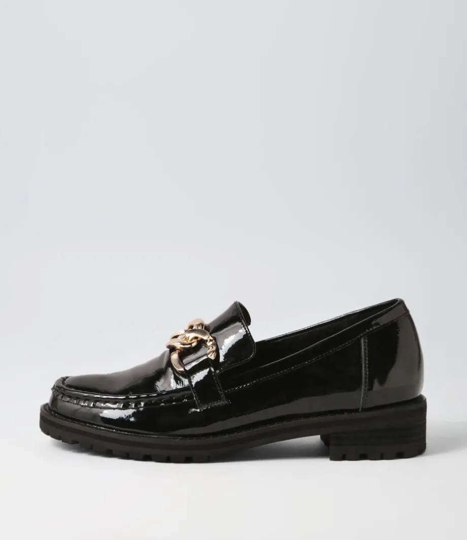 Misima W Black Patent Leather Loafers<ZIERA Cheap