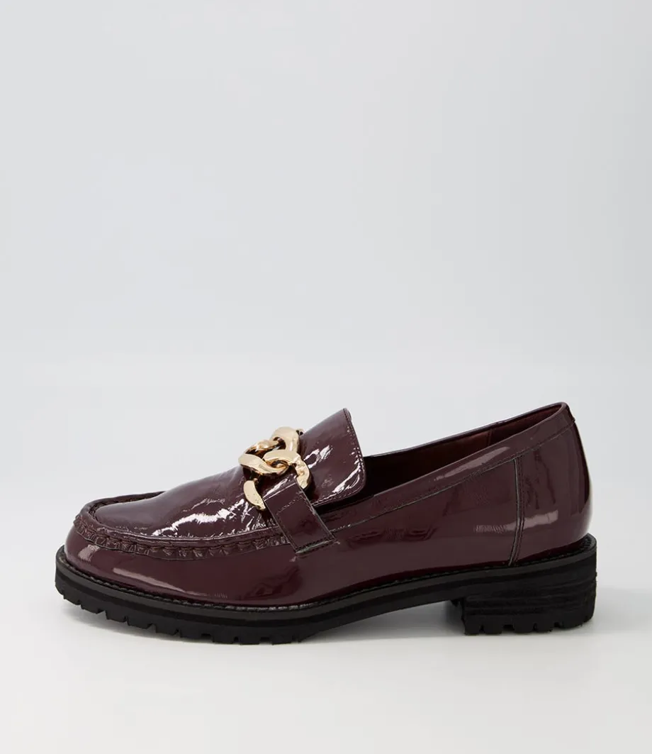 Misima W Burgundy Patent Leather Loafers<ZIERA Clearance