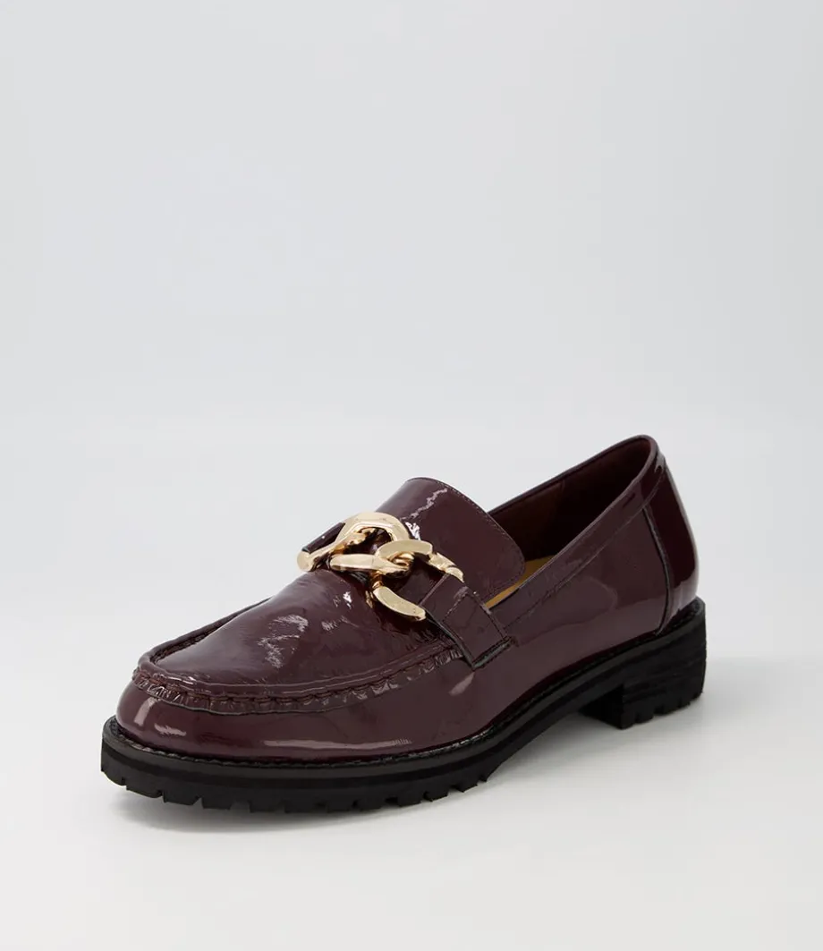 Misima W Burgundy Patent Leather Loafers<ZIERA Clearance