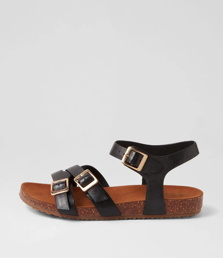 Moffee Xw Black Leather Sandals<ZIERA Best