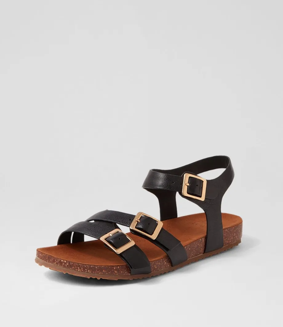 Moffee Xw Black Leather Sandals<ZIERA Best
