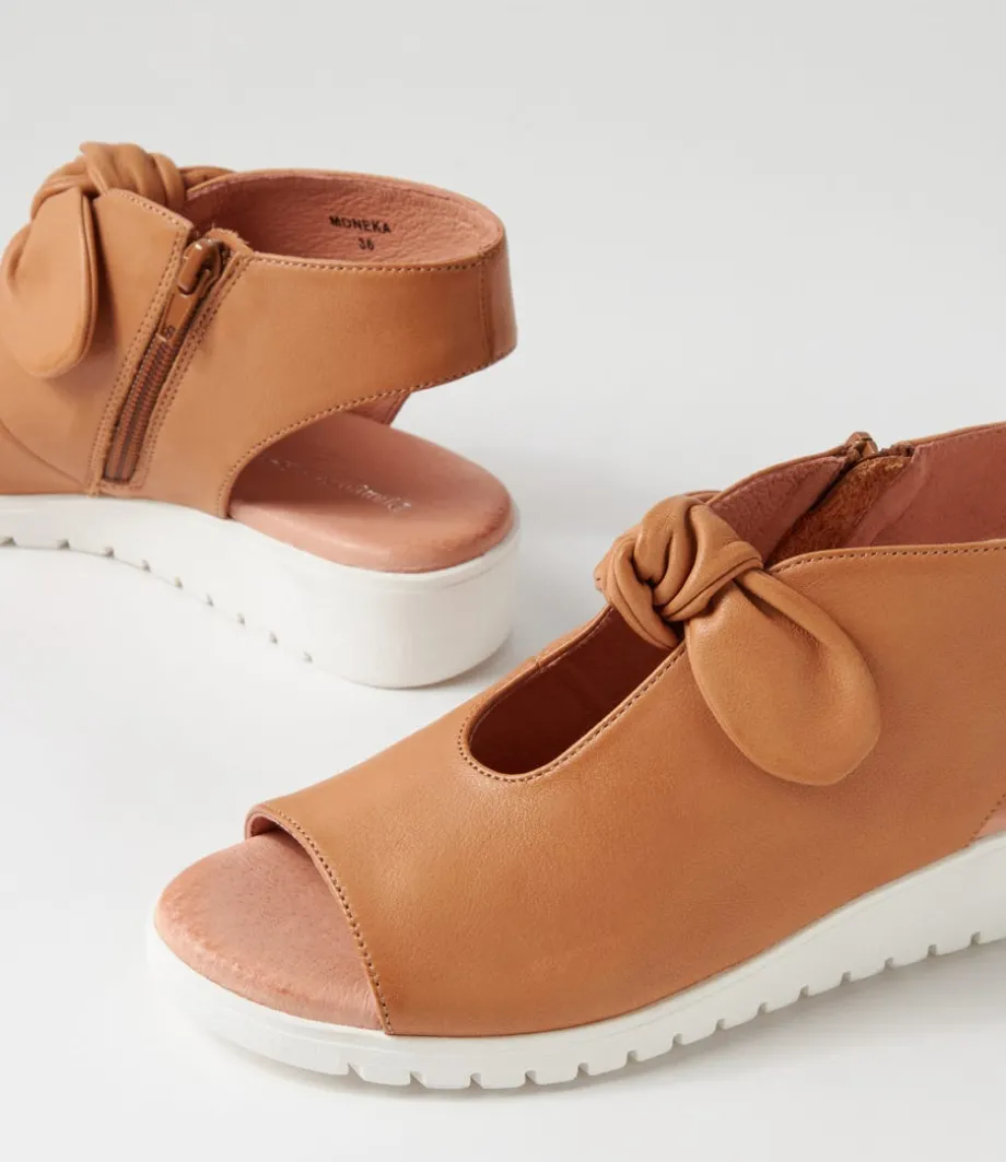 moneka_dark_tan_white_leather_sandals_4.webp Moneka Dark Tan White Leather Sandals<DJANGO & JULIETTE Cheap