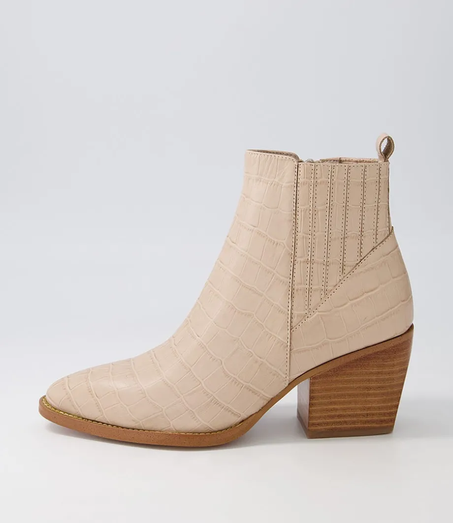 Morene Cafe Croc Leather Chelsea Boots<DJANGO & JULIETTE Shop