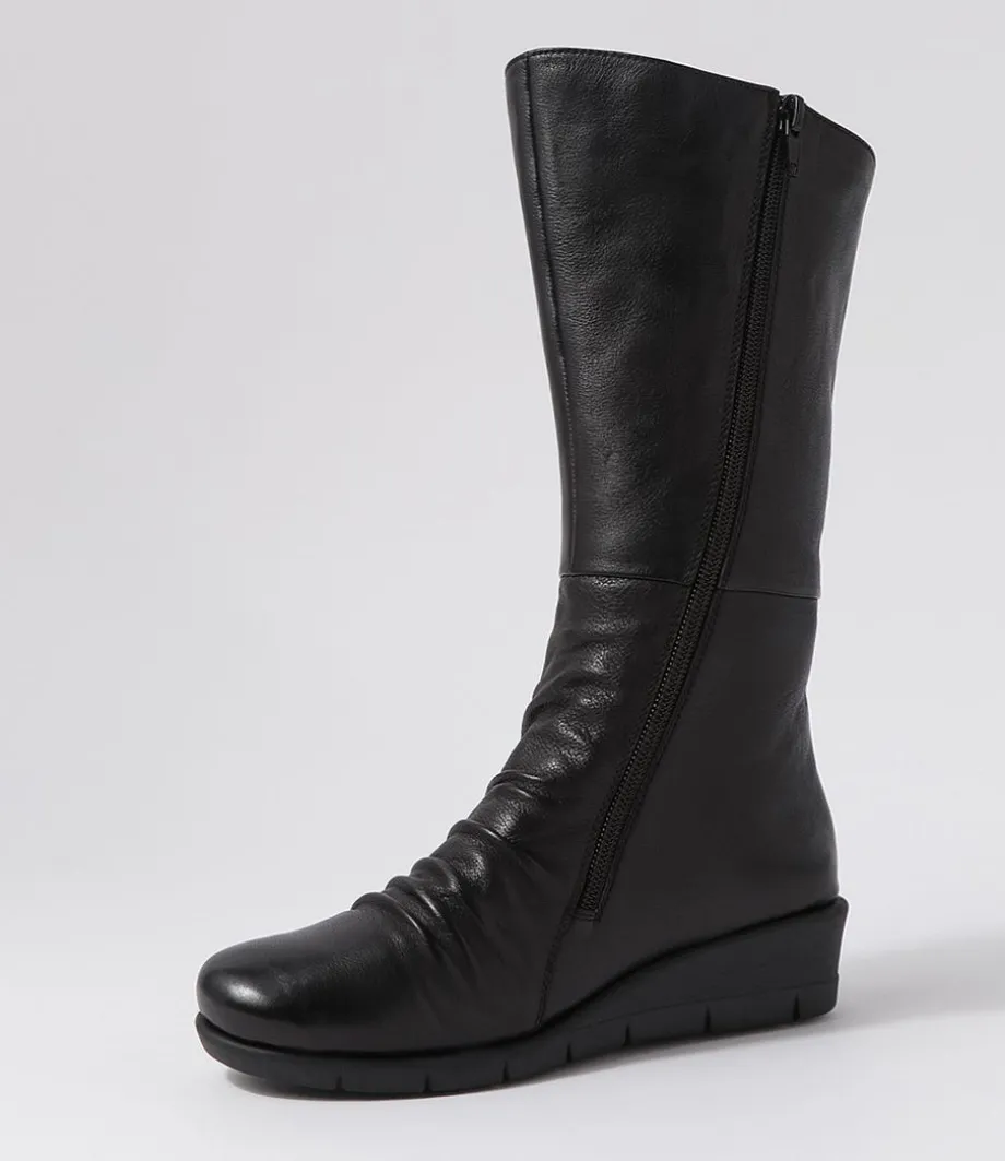 Morrison Black Leather Knee High Boots<SUPERSOFT Flash Sale