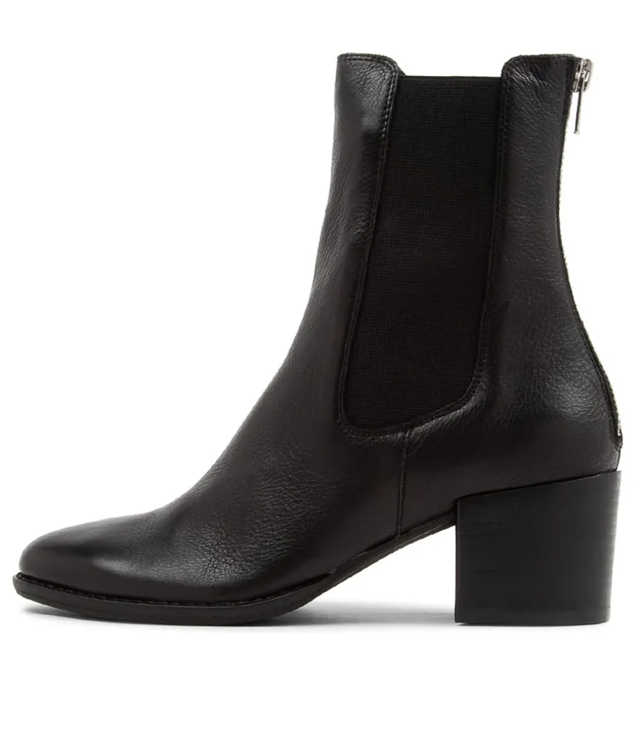 Mycah Black Leather Chelsea Boots Bh<DJANGO & JULIETTE Clearance