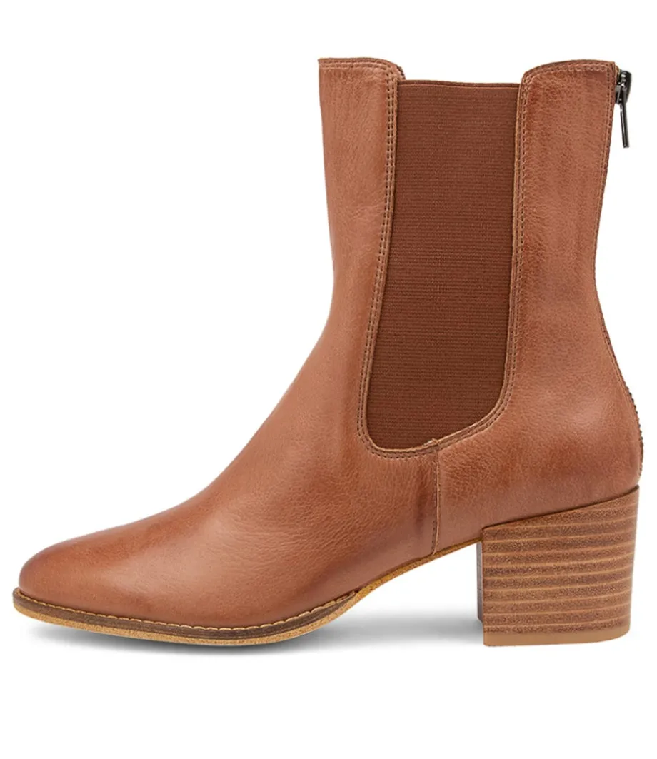 Mycah Cognac Leather Ankle Boots<DJANGO & JULIETTE Sale