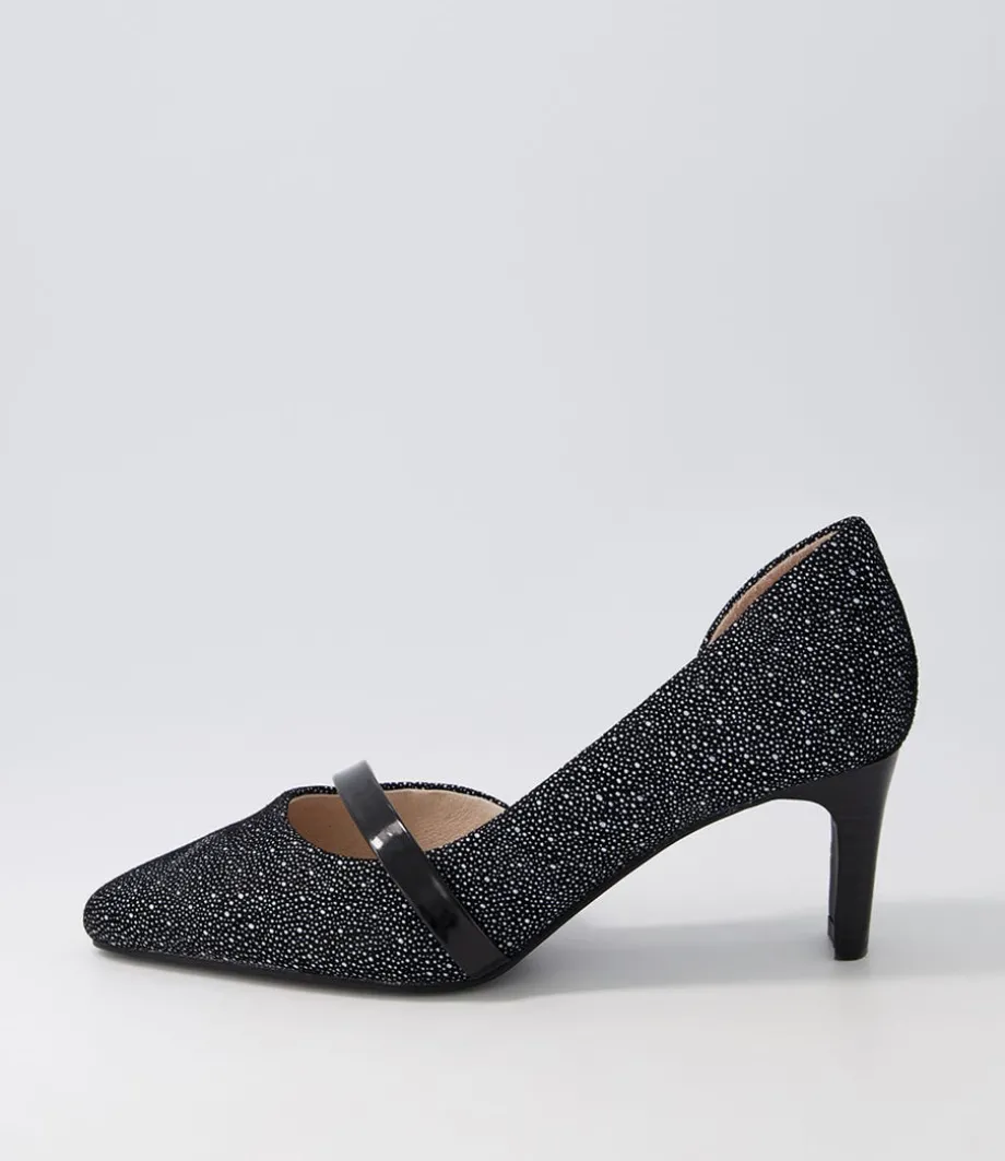 Narda2 Black White Dot Suede Patent Heels<SUPERSOFT Hot