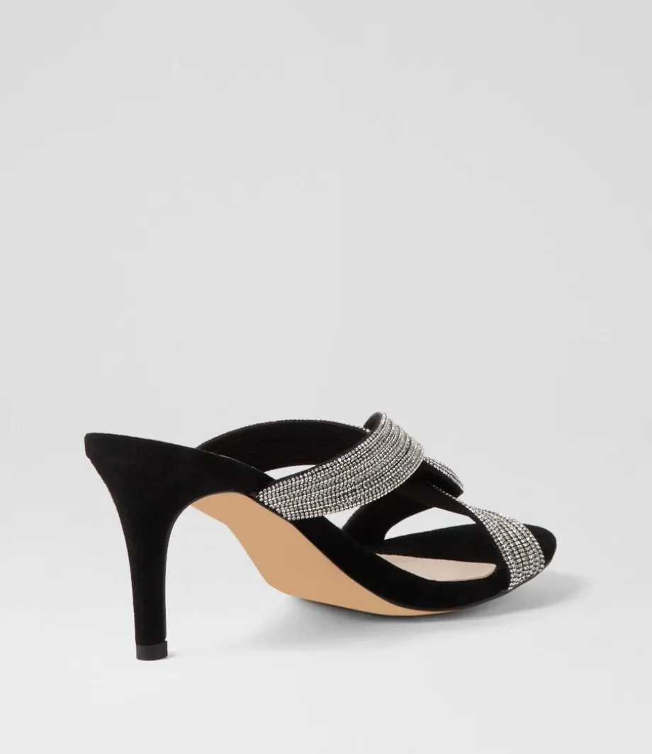 narleta_black_silver_suede_jewels_mules_2.webp Narleta Black Silver Suede Jewels Mules<TOP END Cheap