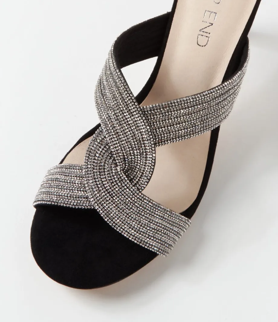 narleta_black_silver_suede_jewels_mules_3.webp Narleta Black Silver Suede Jewels Mules<TOP END Cheap