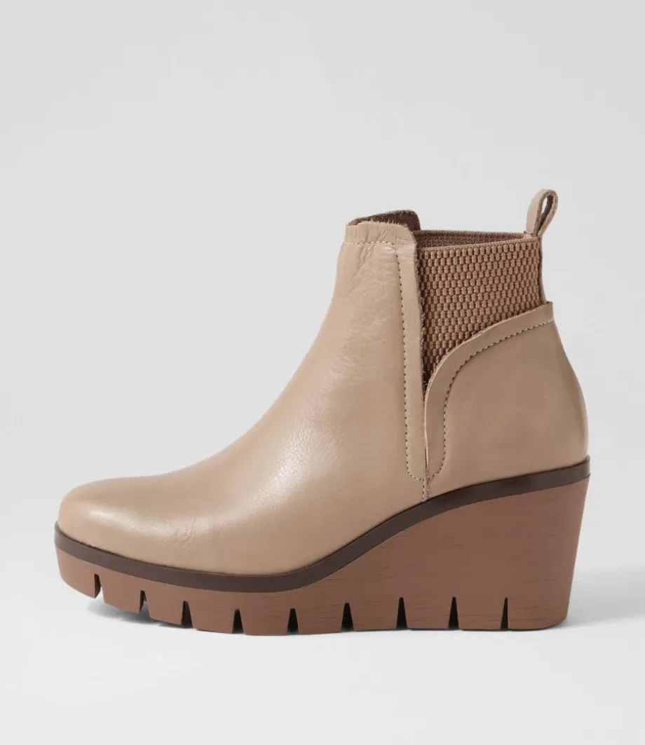 Narry Taupe Leather Ankle Boots<DJANGO & JULIETTE Cheap