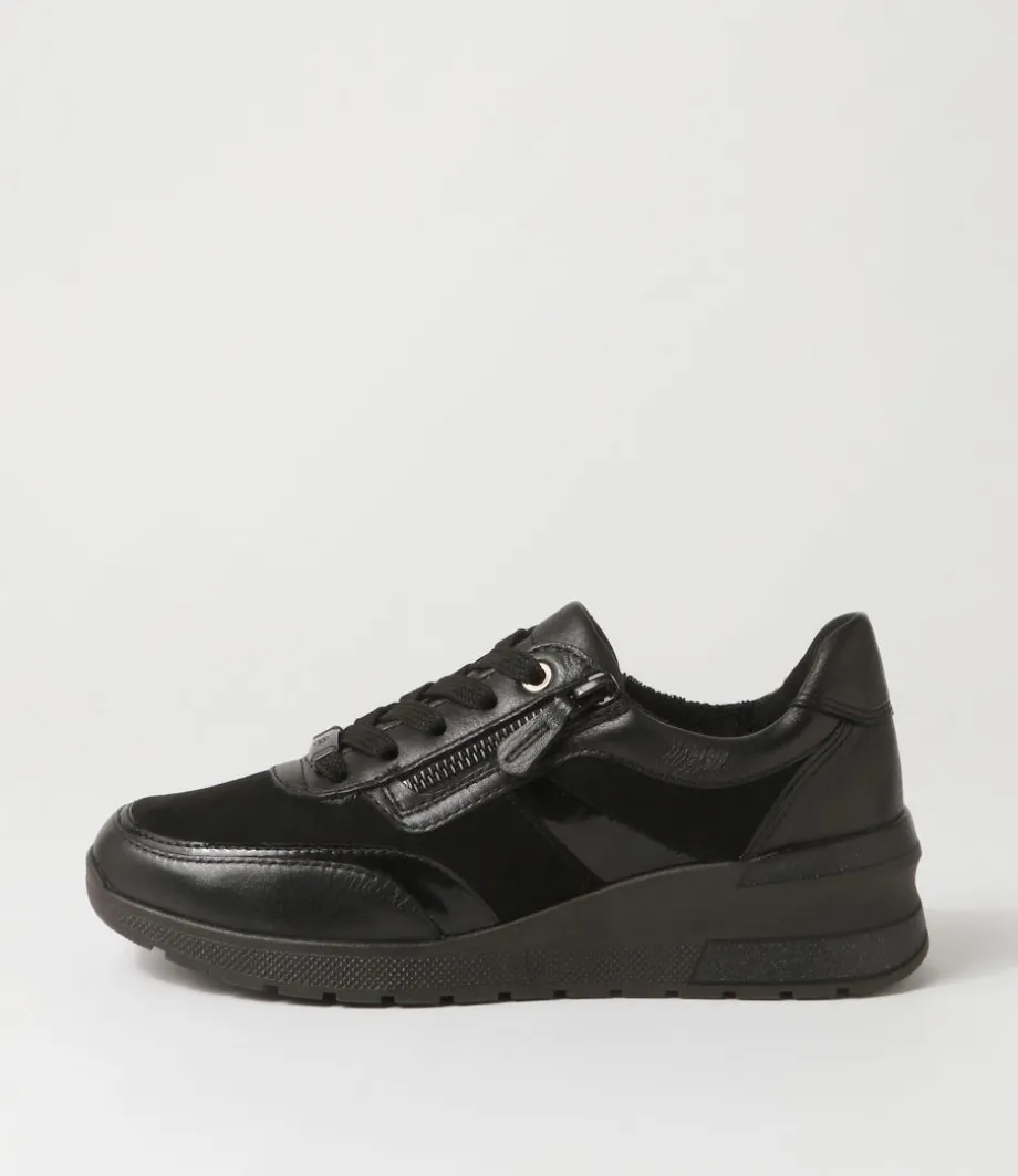 Neapel 14 Schwarz Leather Suede Sneakers<ARA Sale