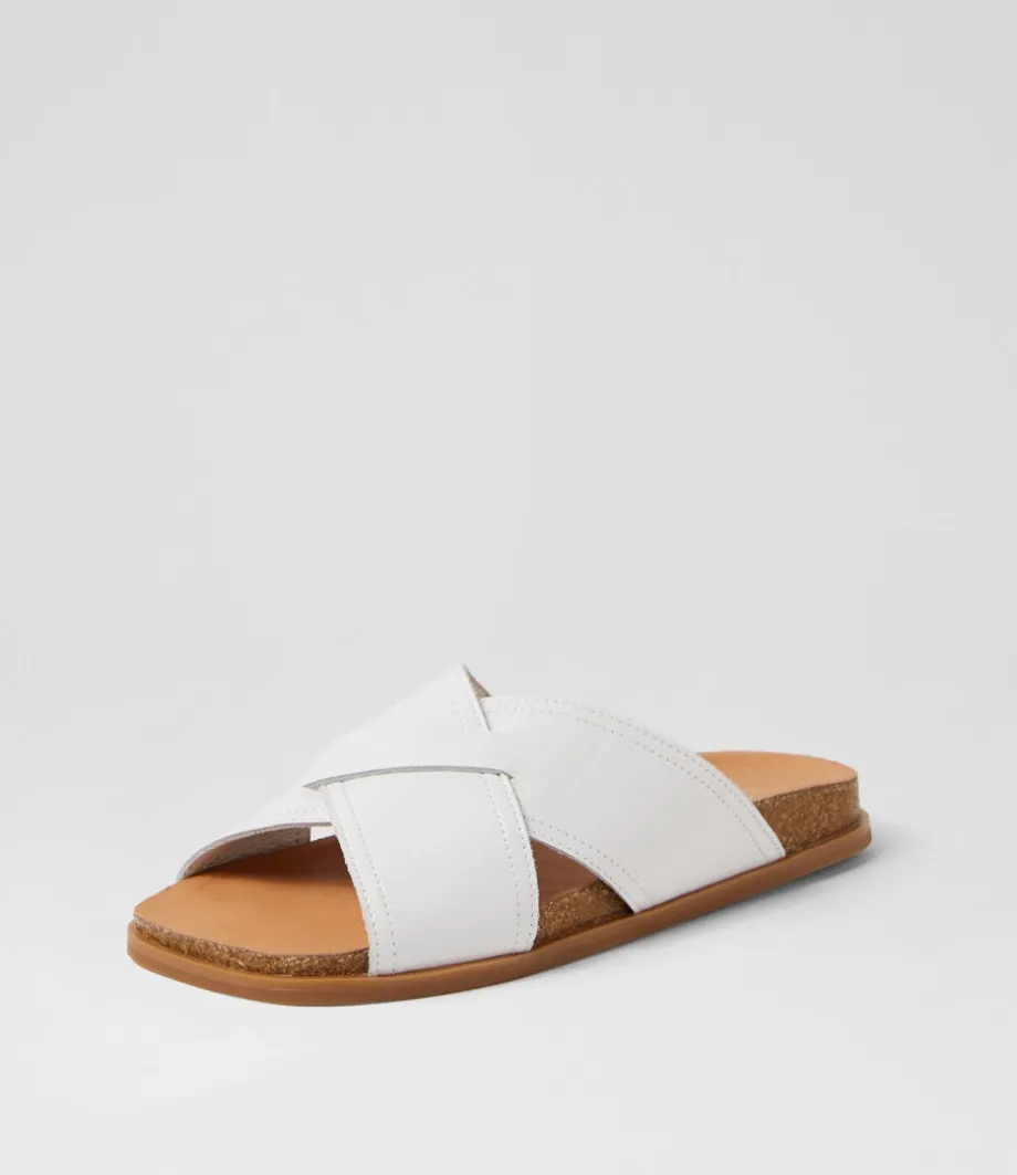 Nedal White Patent Leather Slides<DJANGO & JULIETTE Cheap