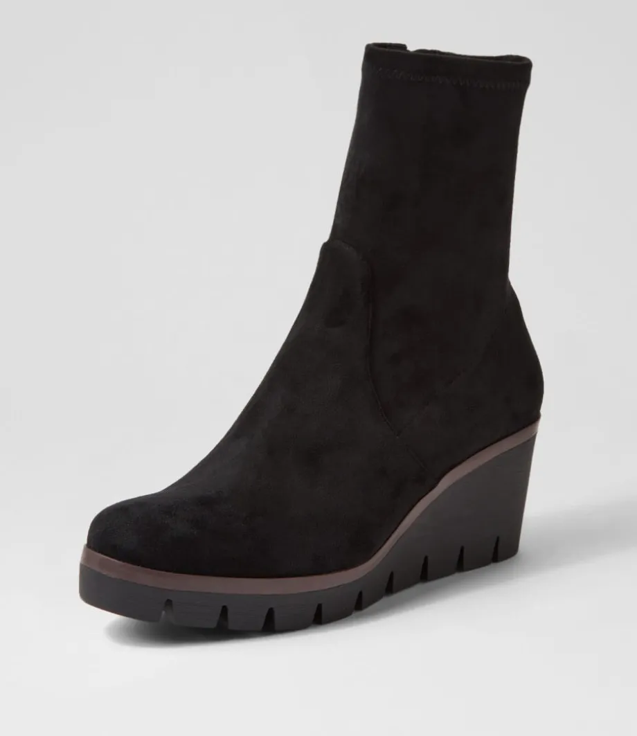 nibal_black_stretch_microsuede_ankle_boots_1.webp Nibal Black Stretch Microsuede Ankle Boots<DJANGO & JULIETTE Best Sale