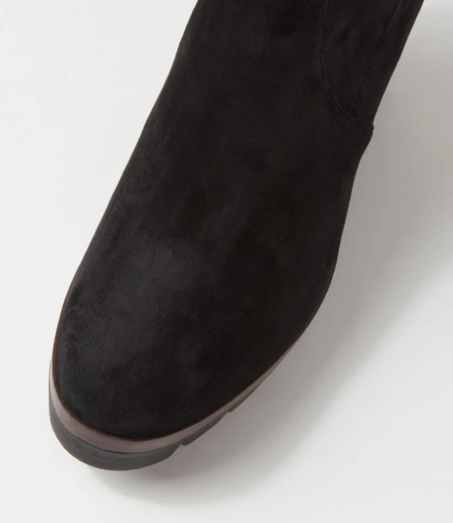 nibal_black_stretch_microsuede_ankle_boots_3.webp Nibal Black Stretch Microsuede Ankle Boots<DJANGO & JULIETTE Best Sale