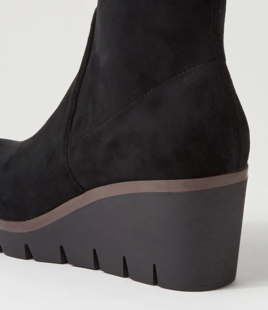 nibal_black_stretch_microsuede_ankle_boots_4.webp Nibal Black Stretch Microsuede Ankle Boots<DJANGO & JULIETTE Best Sale