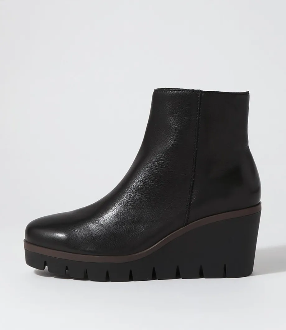 Nish Black Leather Ankle Boots<DJANGO & JULIETTE Store