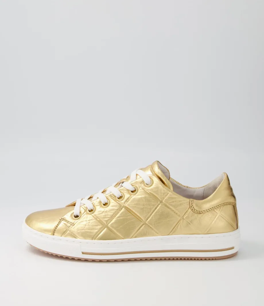 Nissy Gold Leather Sneakers<GABOR Cheap