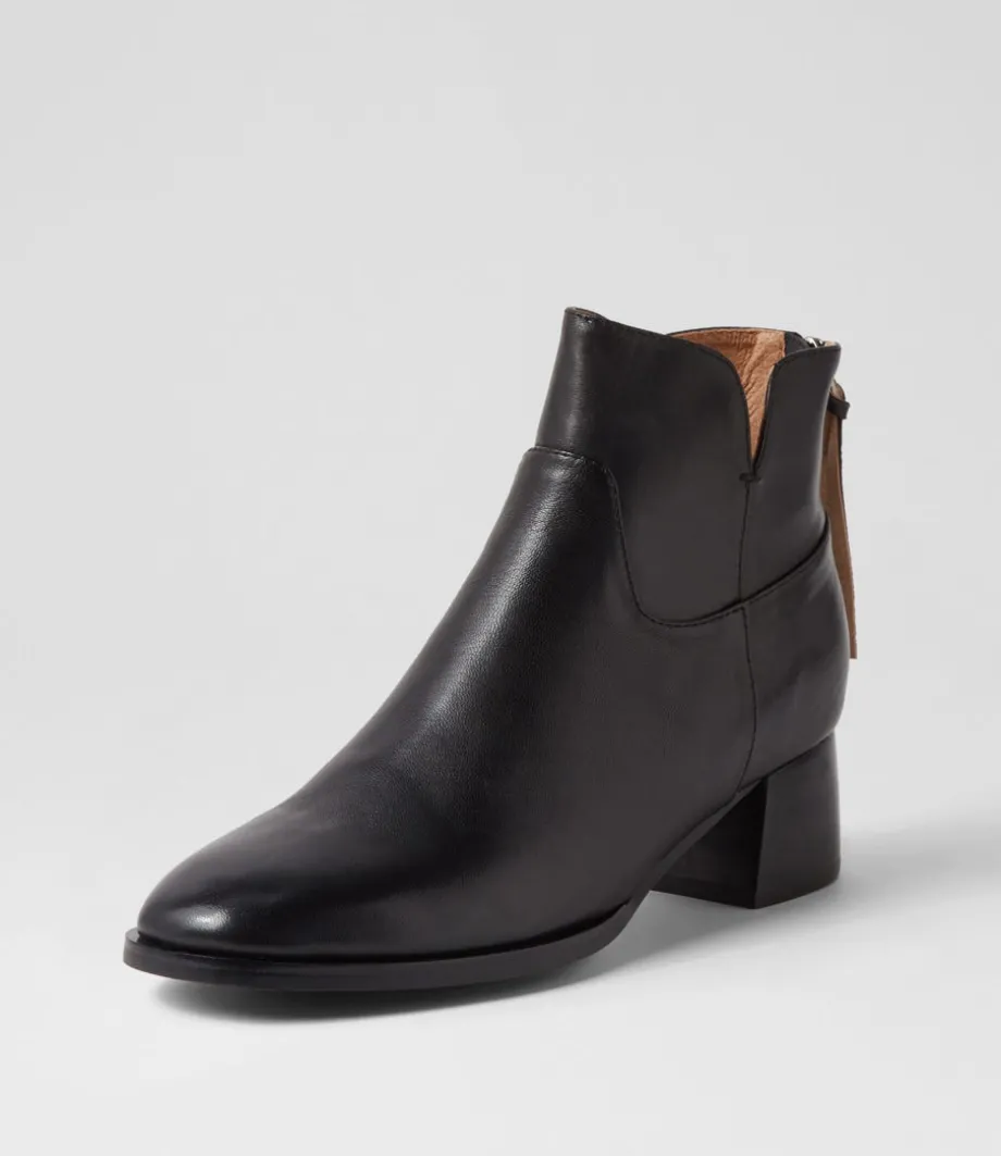 Nykia Black Leather Ankle Boots<DJANGO & JULIETTE Hot