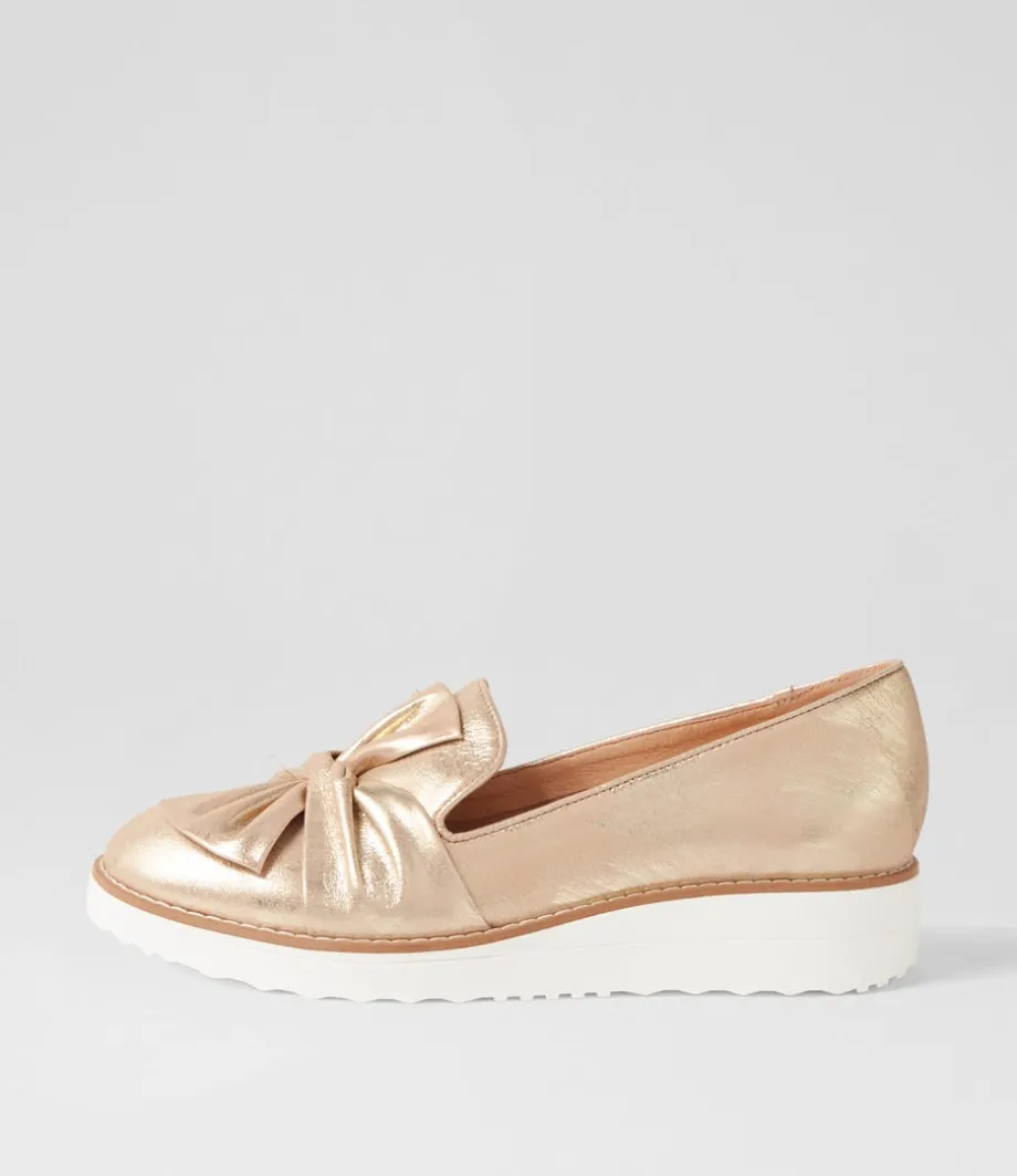 Oclem Old Gold Scratch Leather Loafers<TOP END Clearance