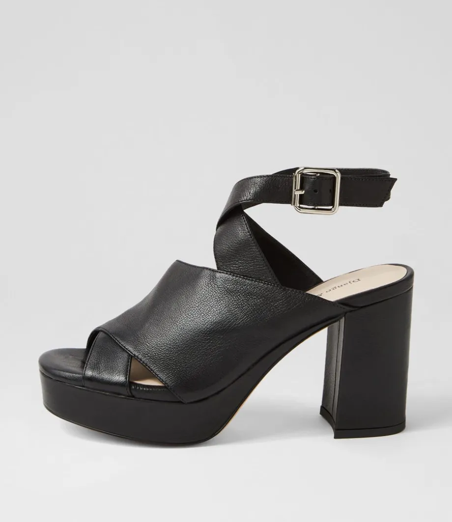 Ojulie Black Leather Sandals<DJANGO & JULIETTE Clearance