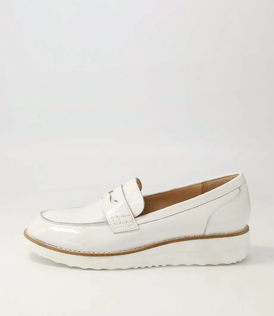 Oley White Patent Leather Flat Shoes<TOP END Best