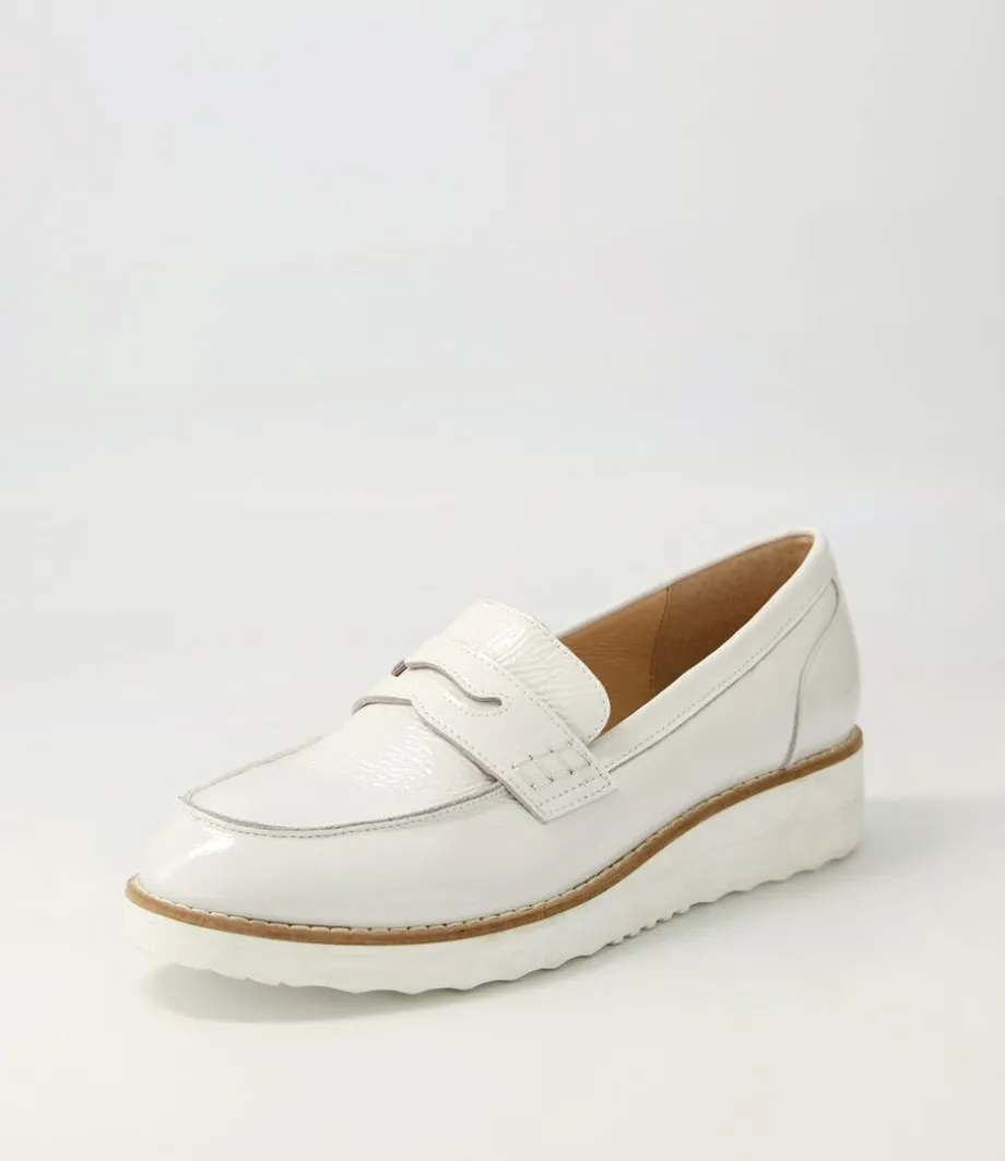 Oley White Patent Leather Flat Shoes<TOP END Best