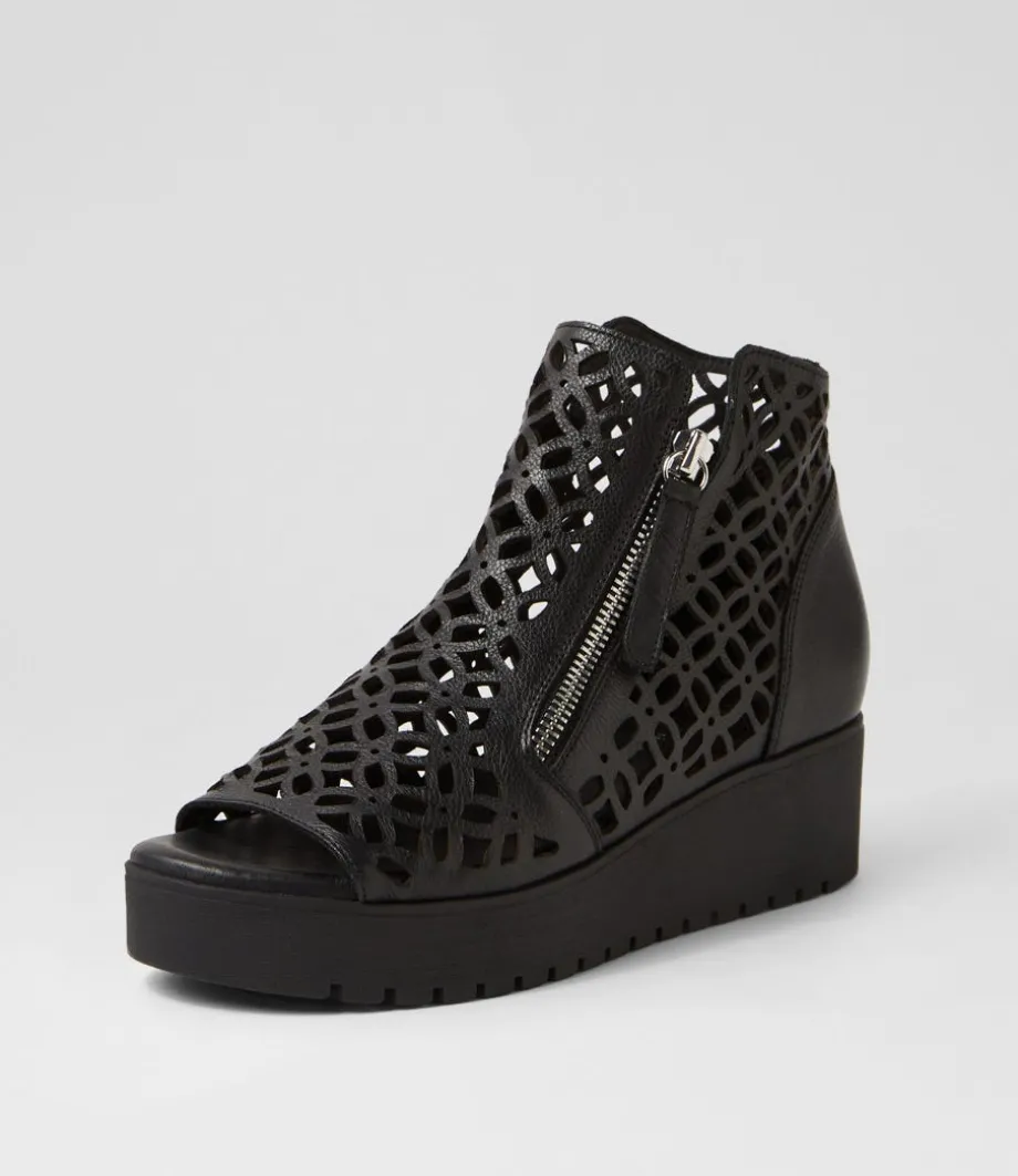 Olizzi Black Leather Sandals<DJANGO & JULIETTE Online