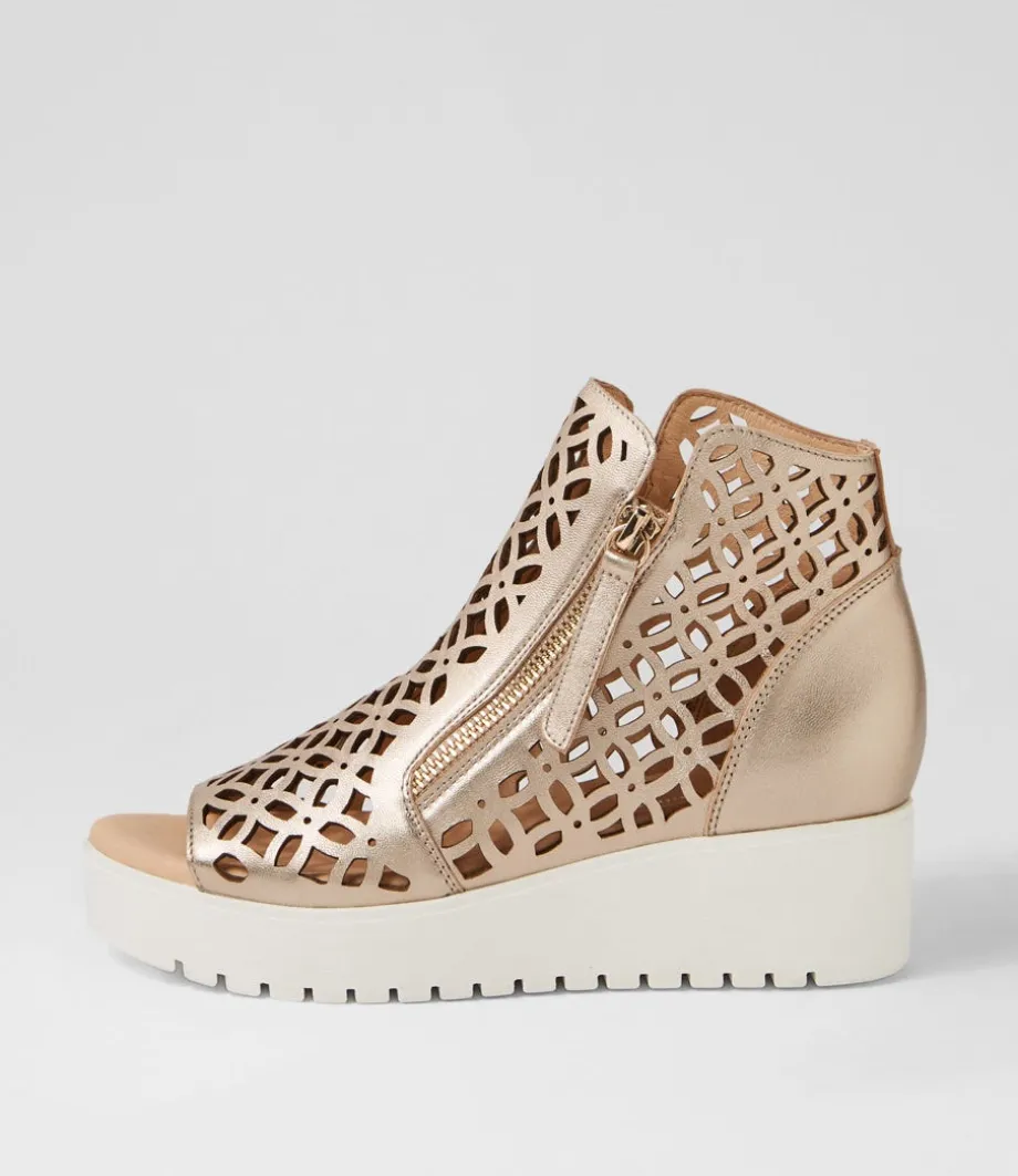 Olizzi Champagne White Leather Sandals<DJANGO & JULIETTE Cheap