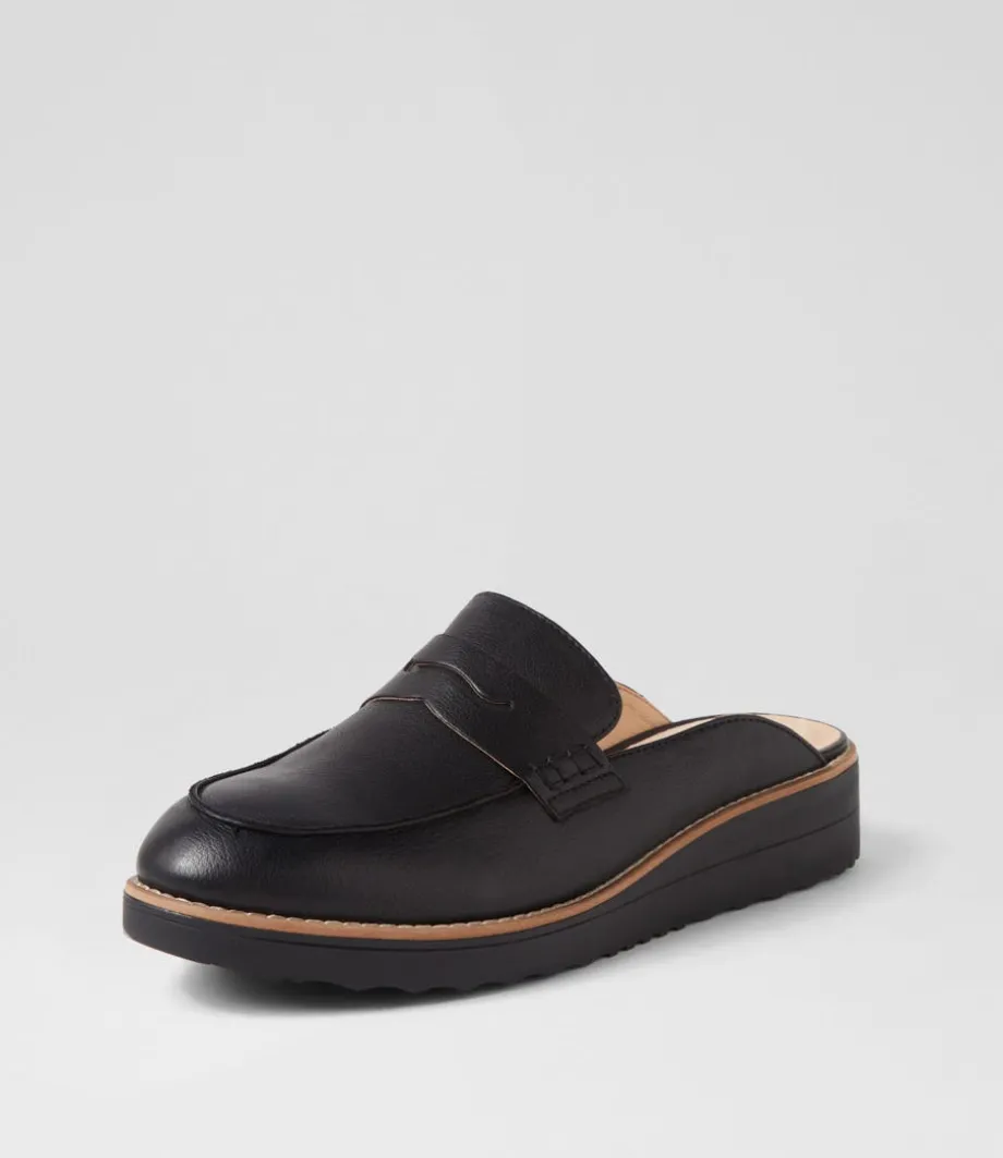 Olmm Black Leather Mules<TOP END Shop
